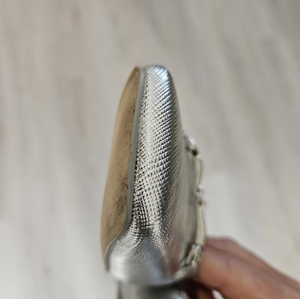 Sam Edelman Silver Square Toe Flats 6 - Picture 5 of 7
